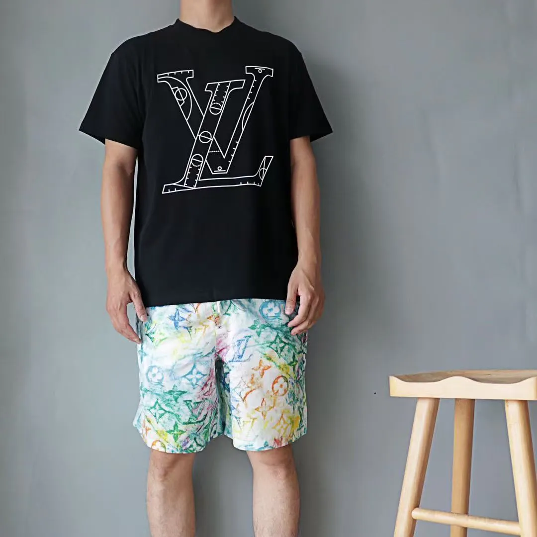 Louis Vuitton/Louis Vuitton 21ss crayon graffiti nylon beach shorts